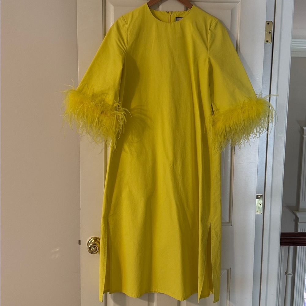 Tuckernuck Yellow Feathered Jamie Midi Dress - Picture 3 of 9